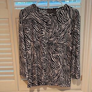 Chico's Black and White Zebra Long Sleeve Top
